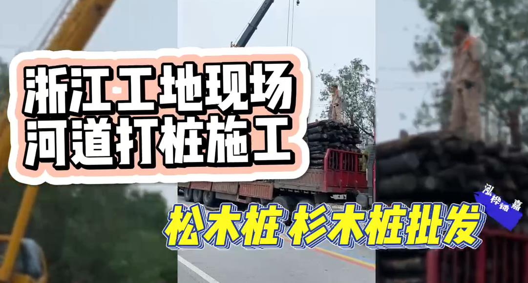 木樁廠家承接松木樁、杉木樁工地施工與批發(fā)視頻